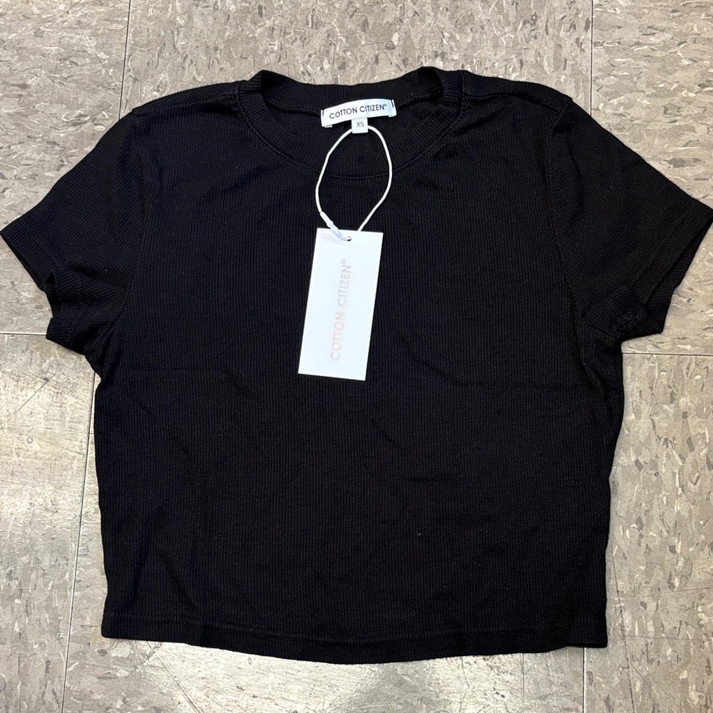 Cotton Citizen Venice Classic Black Short Sleeve Crop Tee